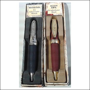 Kugelschreiber dunkelblau/silber Buchstabe K