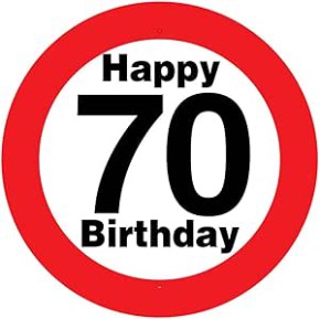 1 RIESENSCHILD mit Saugnapf 70.GEBURTSTAG HAPPY BIRTHDAY 70 Kunststoff, 50 cm