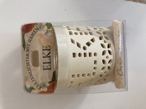 Porzellanlicht Teelichtleuchter mit Namen Elke
